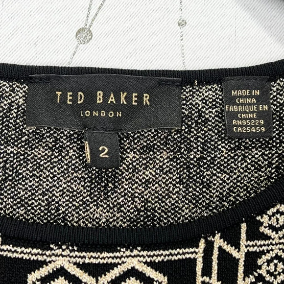 Ted Baker London Black Gold Jenkin Jacquard Dress $279 - Picture 10 of 15